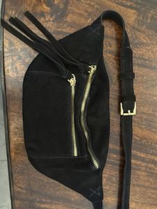 Black Suede Waist Bag