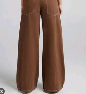 Bershka Y2k Brown Super Wide Baggy Jeans