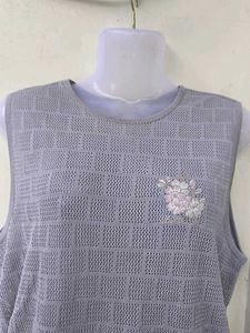 Gray Sleeveless Knit Top