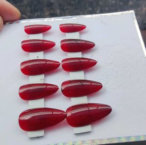 Red + Yellow Nails + Stickon + Liquid Glue