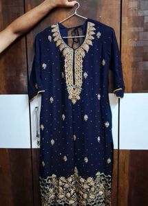 Elegant Navy Blue Kurta Only