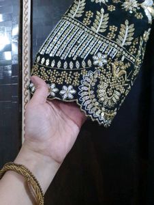 Elegant Black &amp; Gold Embroidered Kurti