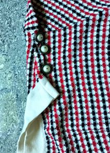 CHECKED RED WHITE DRESS FOR WOMEN