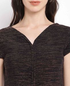 Textured V Neck Top