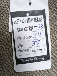 😘G@58 Size-34 (Sale) Latest Ladies high waist Jea