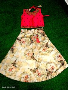 Girls&#39; Floral Lehenga Choli Set