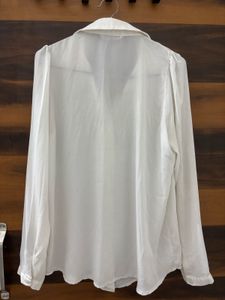 White Sheer Button-Down