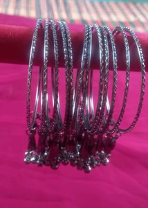 Black Metal Bangles 12 Piece Set