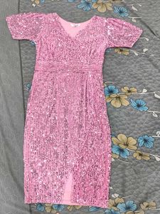 Pink Sequin Party Dress