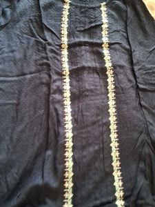 Embroidered Navy Blue Top