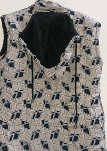 Patterned Fleece-Lined Vest