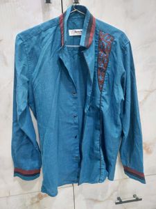 Sparkle Blue Patterned Shirt