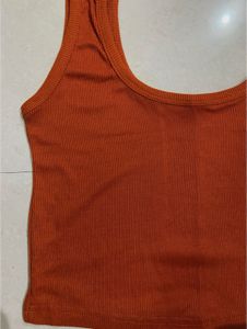 Rust Ribbed Tank Top