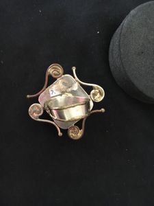 Vintage rustic gaspeite natural stone ring