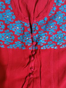 Elegant Red Printed Kurti