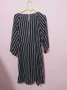 Striped Tie-Front Dress
