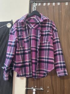 Purple Plaid Flannel Shirt