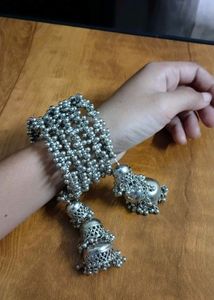 Silver Jhumka Bangles