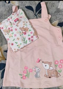 Combo For Ami Pink Shorts Set And Peach Dungree