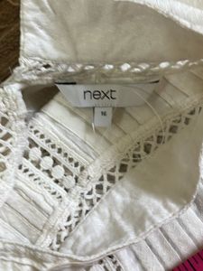NEXT White Crochet Trim Blouse
