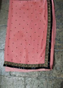 Elegant Peach Saree