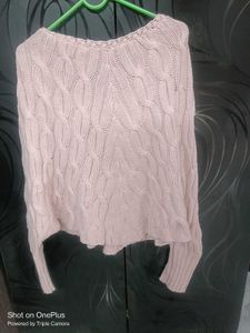 Pink Buttoned Ponchu
