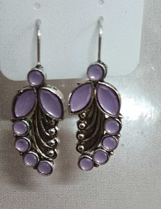 Lilac Stone Detail Earrings