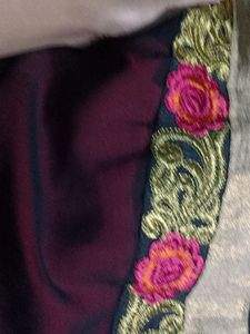 Pink And Black Combination Saree