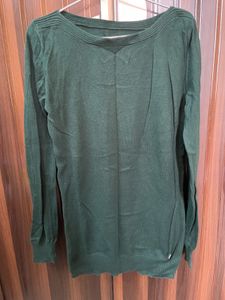 Clearance Sale Bottle Green Color Winter Wear Top