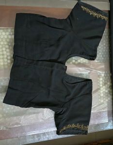 Black Saree with Embroidered Blouse