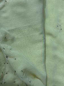 Lemon Saree With Stiched Blouse