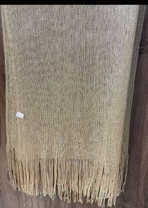Gold Metallic Scarf with Fringe