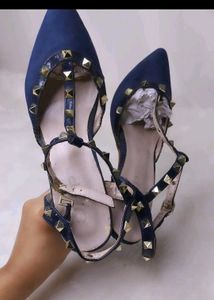 Studded Navy Heels