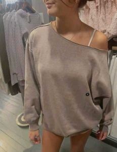 Light Grey Off Shoulder Sweatshirt