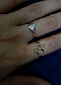 Set Of 2 Gold Colour Rings For Women