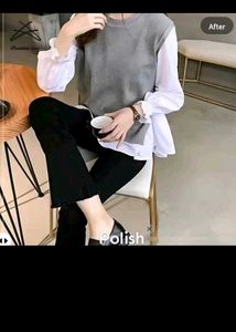 Kdrama Inspired Shirt Style Sweater For Women