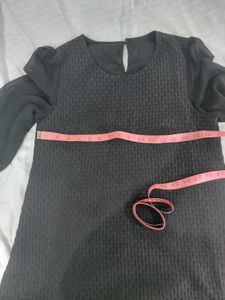 Textured Black Mini Dress
