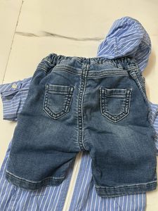 Kids Zipper And Shorts Set (6-12 Months)