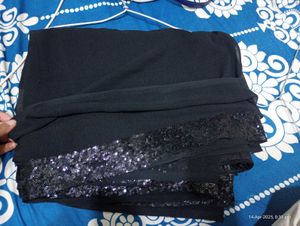 Black Sequin Border Saree