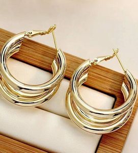 Celestique Gold-Plated Contemporary Hoop Earrings