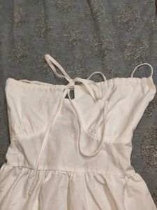 Newme White Tie detailing Backless Maxi Dress