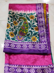 😍💖New Elegant Pink Silk Saree💖😍