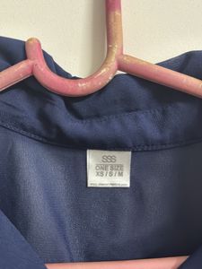 Navy Blue Sheer Blouse