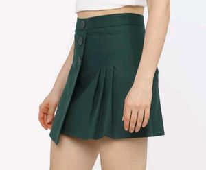 Green Asymmetrical Mini Skirt