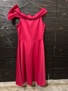 Magenta Flared Midi