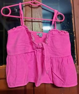 HOT PINK BOW CUTE TOP FOR WOMEN