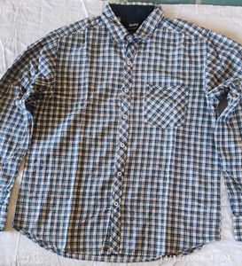 Men's Blue & White Checkered Shirt