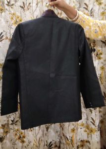 Black Mandarin Collar Blazer