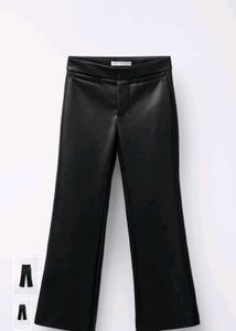 Zara Faux Leather Flare Trousers