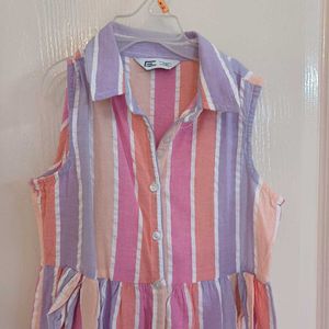 New Fame Forever- Striped A-Line Girls Dress